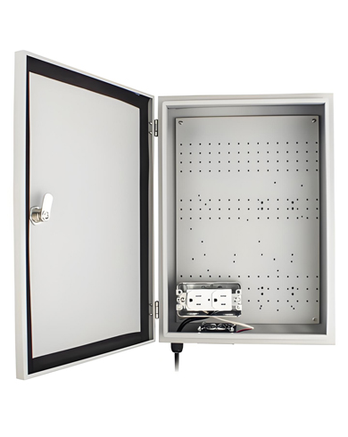 Concealed hinges used in outdoor electrical enclosures
