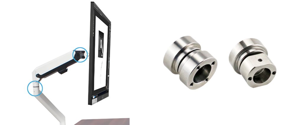 Application of adjustable torque hinges in monitor stands
