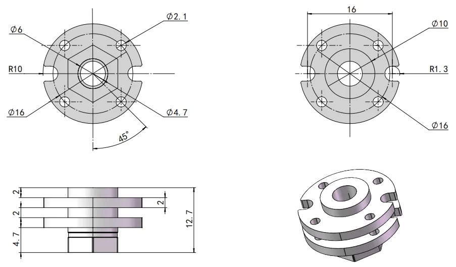 XG11-118 Adjustable Torque Hinge Dimension Drawing