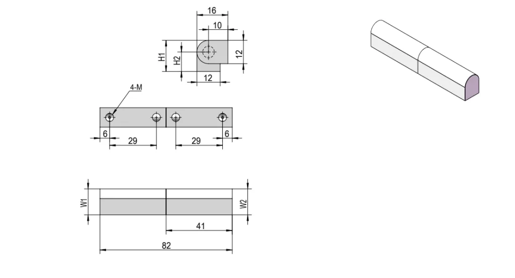 XG02-029 Cerniere Lift-off girevoli a 180°Dimensione disegno