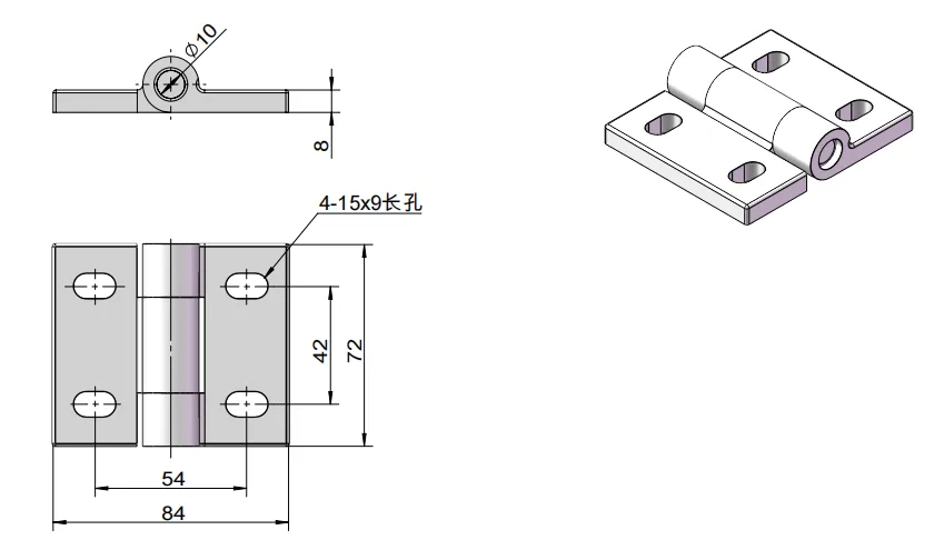 XG02-124-Cerniera per impieghi gravosi-Disegno delle dimensioni