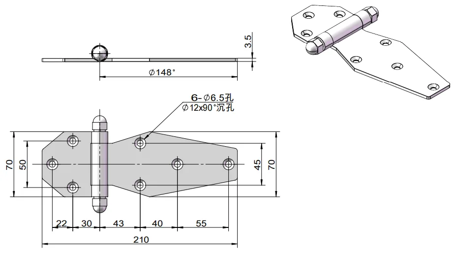 xg02-129-2-heavy-duty-hinge-dimension-drawing
