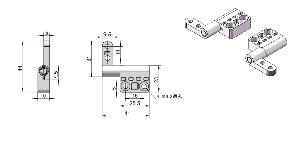 Вращающийся на 360° динамометрический шарнир Габаритный чертеж