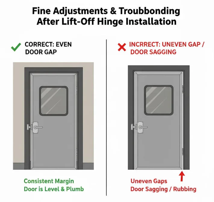 Fine Adjustments & TroubbondingAfter Lift-Off Hinge Installation