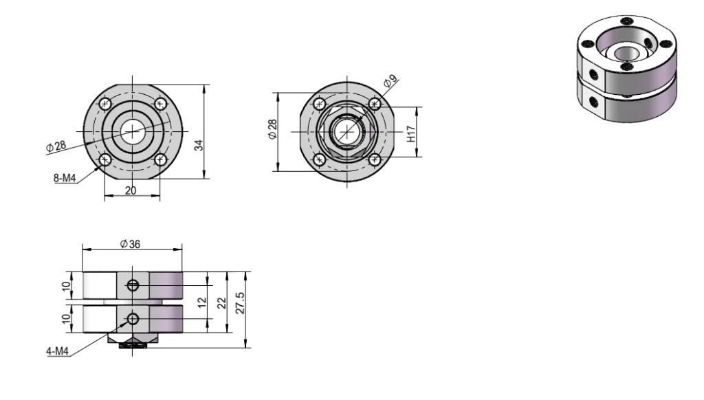 G11-056 Bisagra de torsión ajustable Dibujo acotado