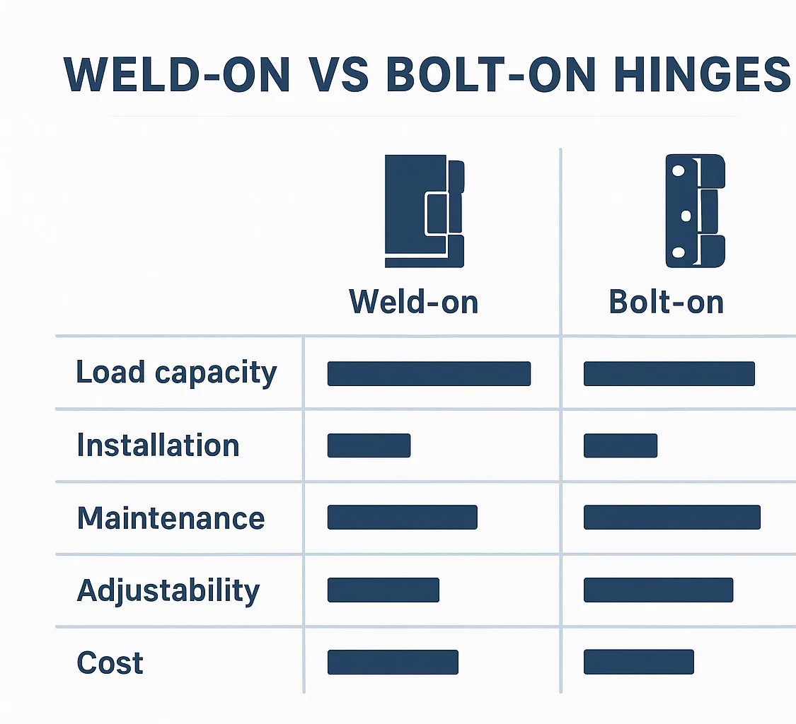 Infographic: Differences Between Weld-On and Bolt-On Hinges