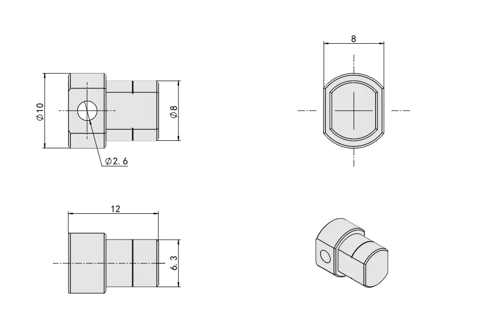 XG11-001-6 miniature Torque hinge Dimension Drawing