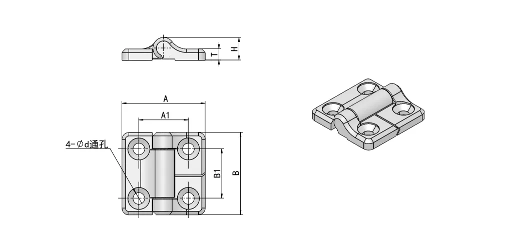 XG11-031 Dibujo acotado de la bisagra de torsión de aleación de zinc resistente
