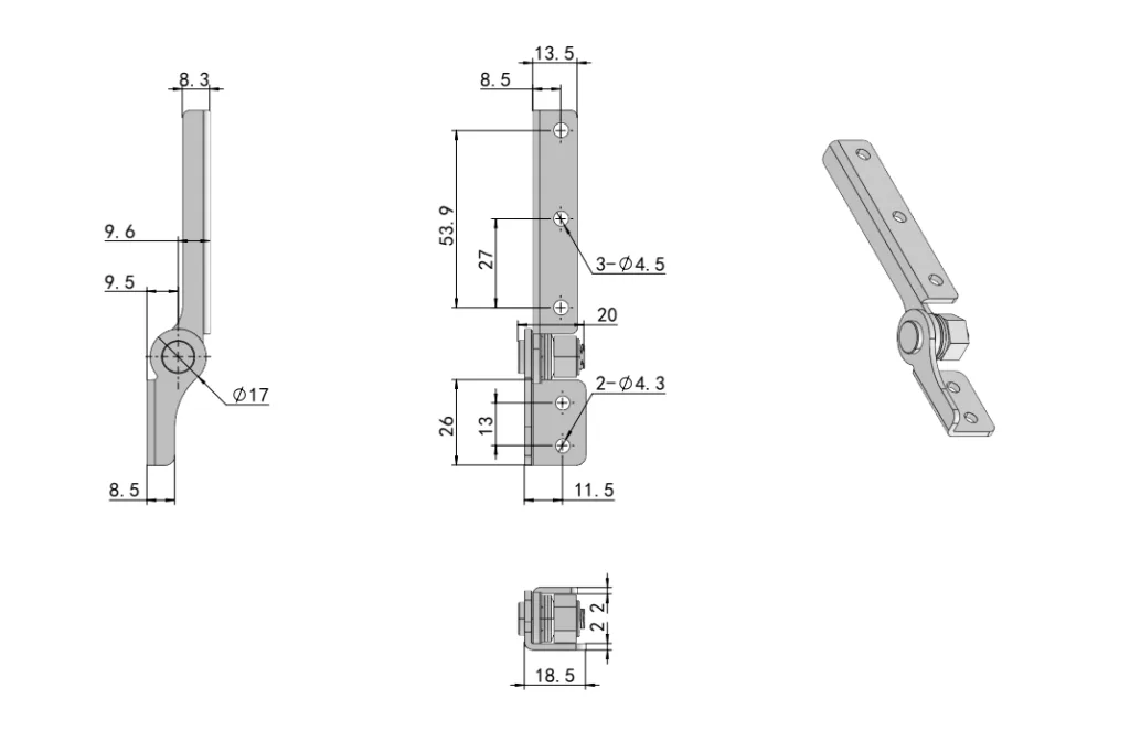 XG11-047 Усиленный моментный шарнир Габаритный чертеж-3R