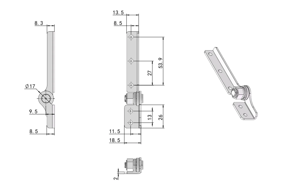 XG11-047 Усиленный моментный шарнир Габаритный чертеж-4L