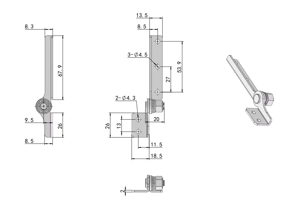 XG11-047 Петля с регулируемым моментом затяжки Габаритный чертеж-5L