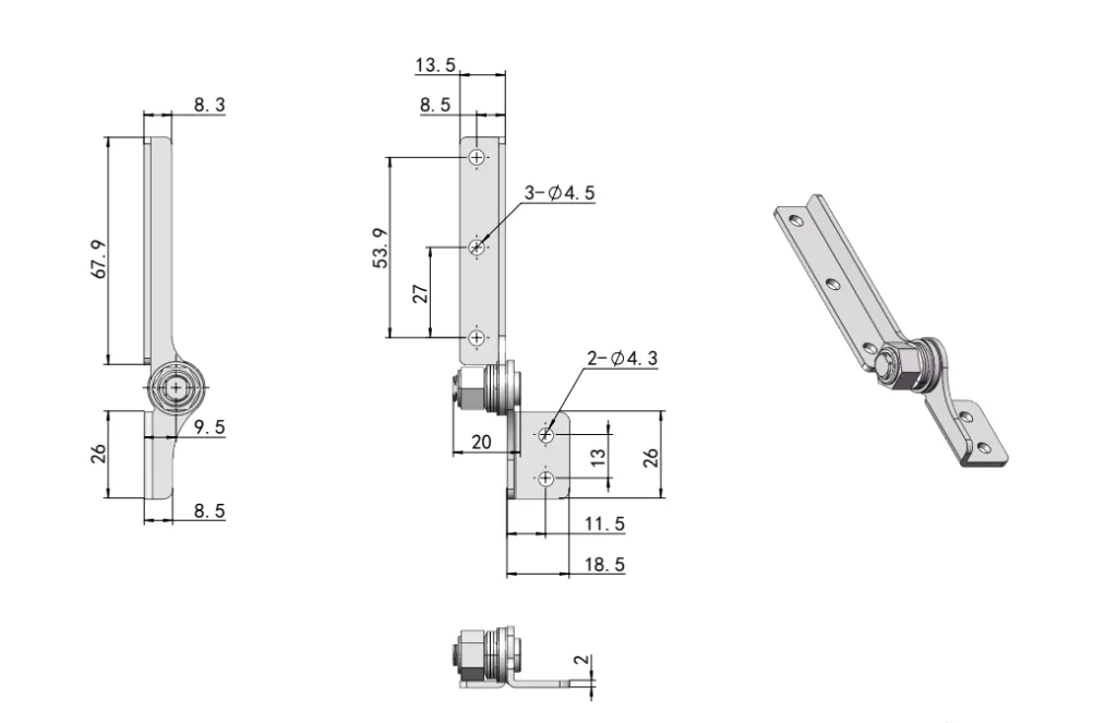 XG11-047 Петля с регулируемым моментом затяжки Габаритный чертеж-5R
