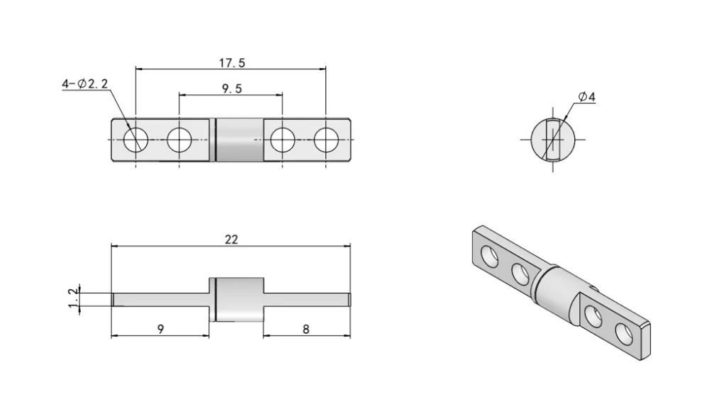 Hinge Dimension Drawing