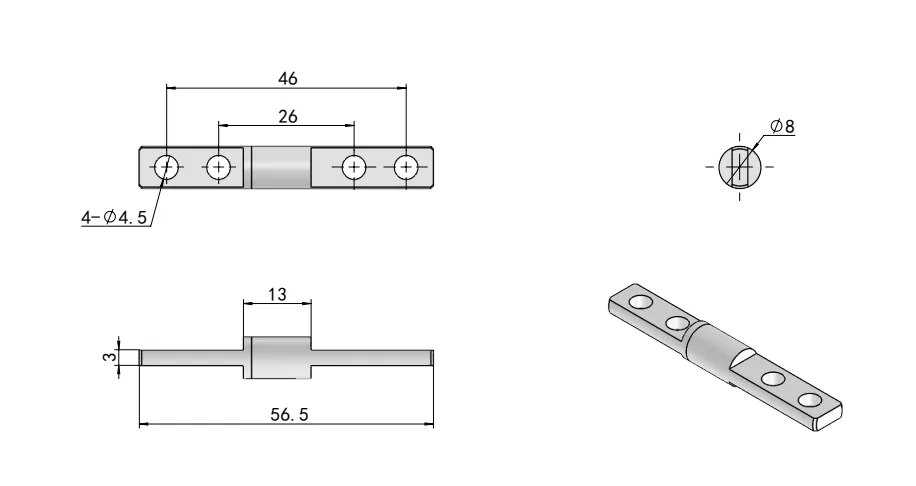 Hinge Dimension Drawing