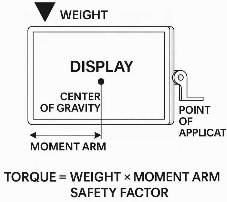 Scharnier-Drehmoment-Schema