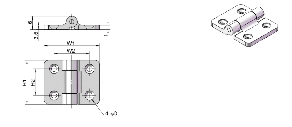 XG11-026 검은색 플라스틱 토크 힌지 치수 도면