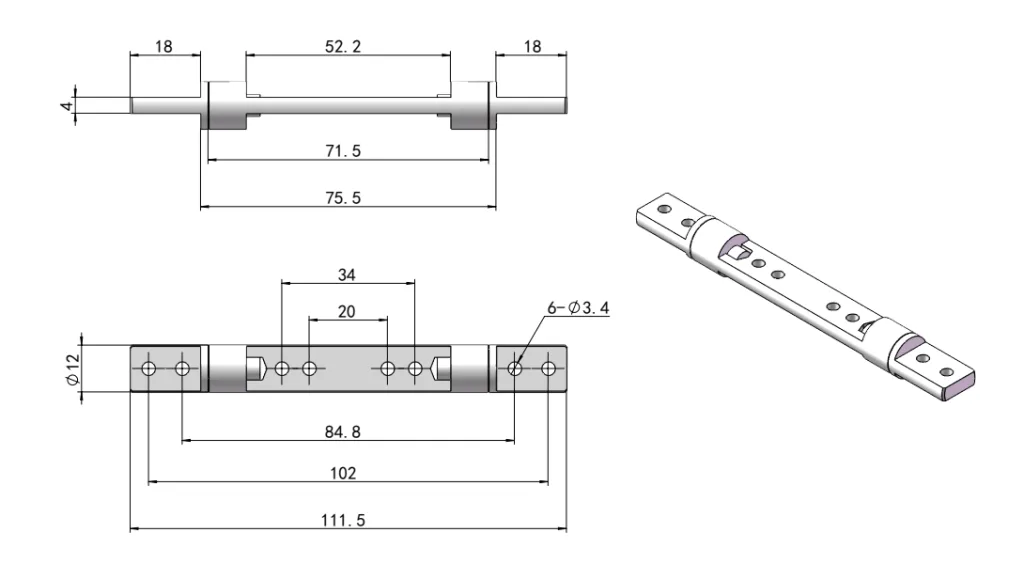 Ferro niquelado Dobradiça de binário de eixo duplo