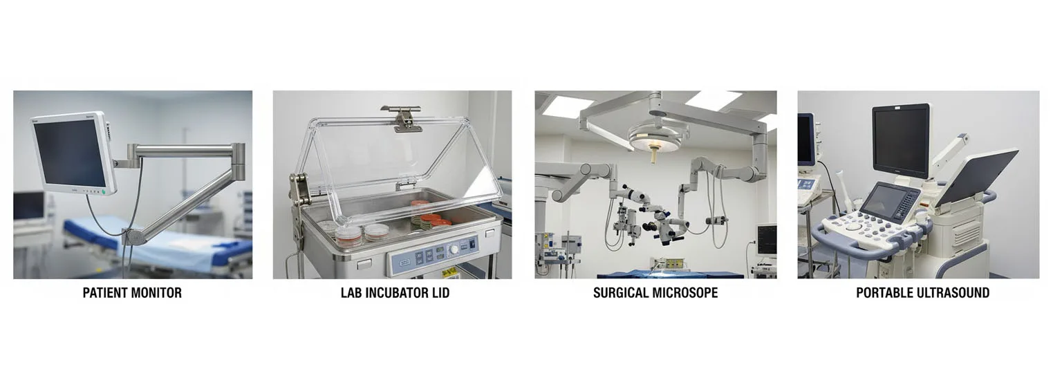casos de aplicación de las bisagras de control de posición en equipos médicos y de laboratorio