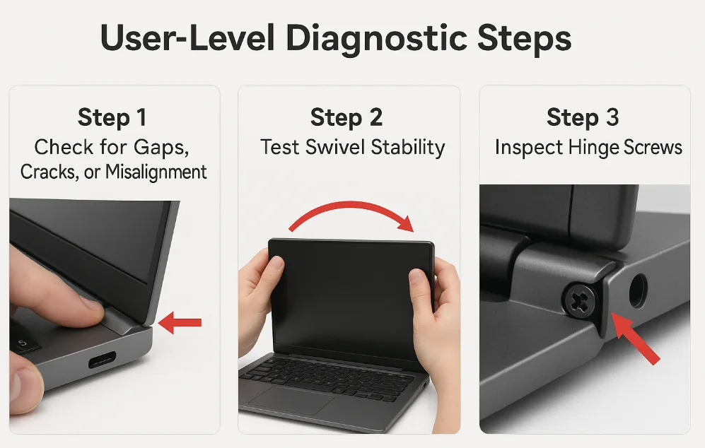 노트북 힌지 진단 단계