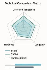 Сравнение материалов шарниров крутящего момента - ss304-vs-ss316-vs-hardened-steel