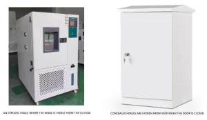 confronto visivo cerniera esposta-cerniera nascosta