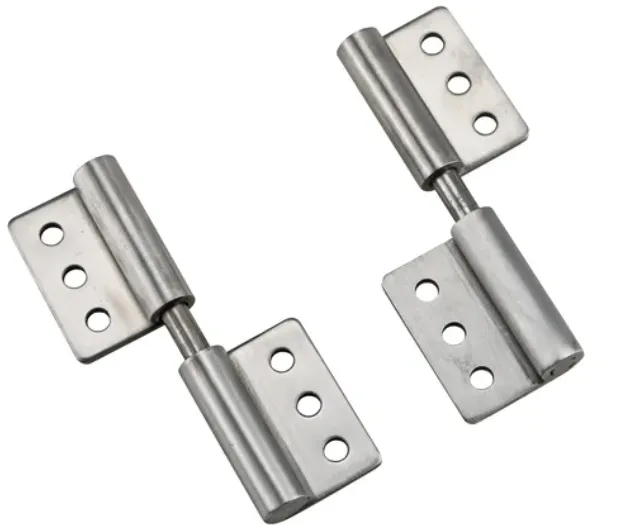 Lift-off hinges on an industrial cabinet door allow quick removal for fast service in tight spaces.
