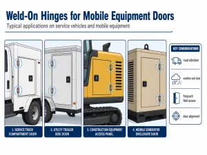 Bisagras soldadas para remolques de camiones de servicio de equipos móviles y puertas de acceso