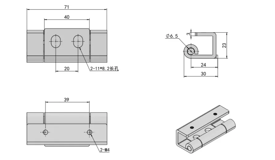 XG02-003 BESS access panel hinge drawing showing removable hinge structure, accessory details, and service door application