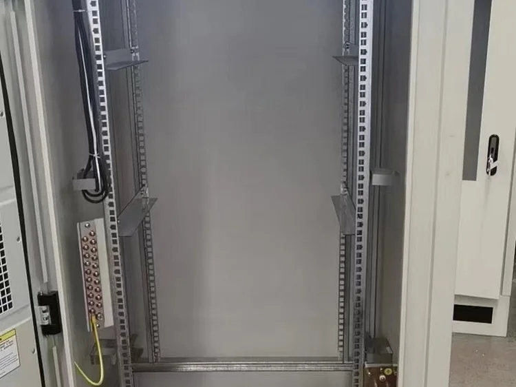 Internal rack hinge clearance from rails, lock rods, and cable paths
